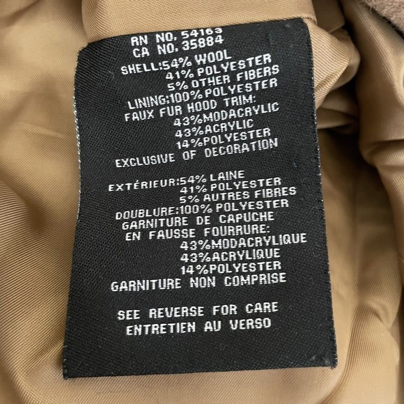 Cole Haan Jacket Signature Hooded Wool Toggle Duffle Coat Size 12 Womens - Picture 11 of 12